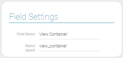 Settings of view container element