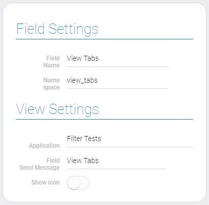 Settings of view tab field