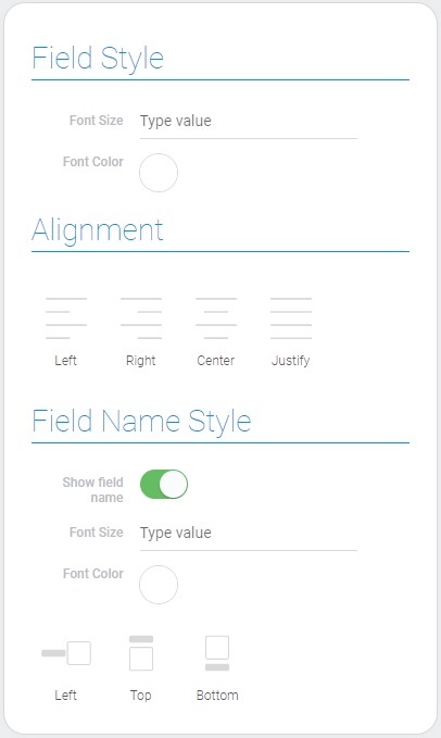 Field style, alignment and field name style of gh-structure