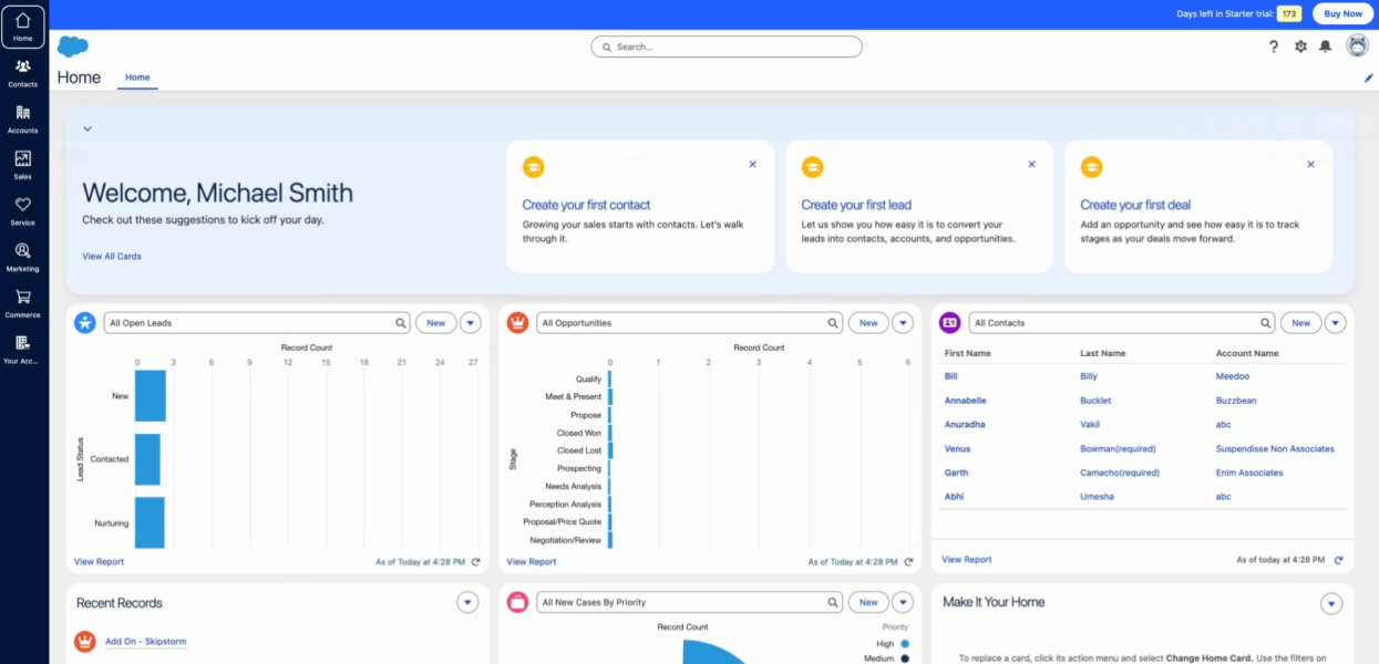 Salesforce CRM platform sample