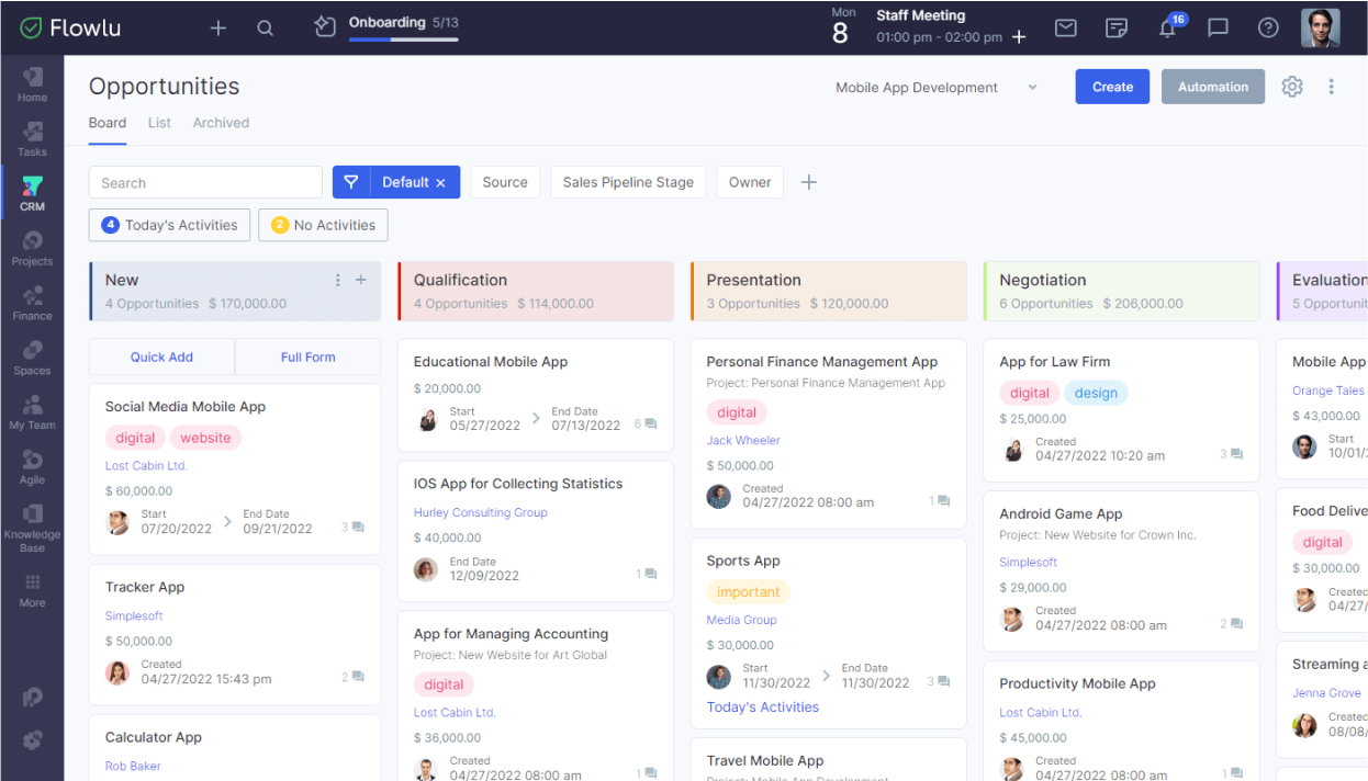 Зразок CRM-системи Flowlu